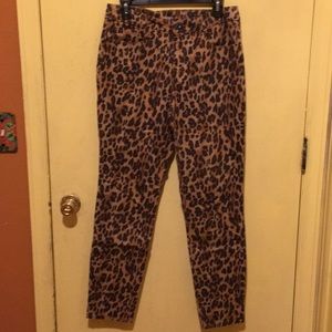 Leopard print skinny jeans